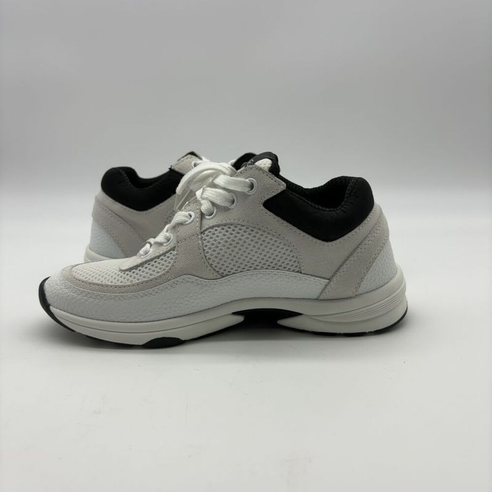 CHANEL White & Black Mesh Leather Sneakers for Women - Picture 6 of 9